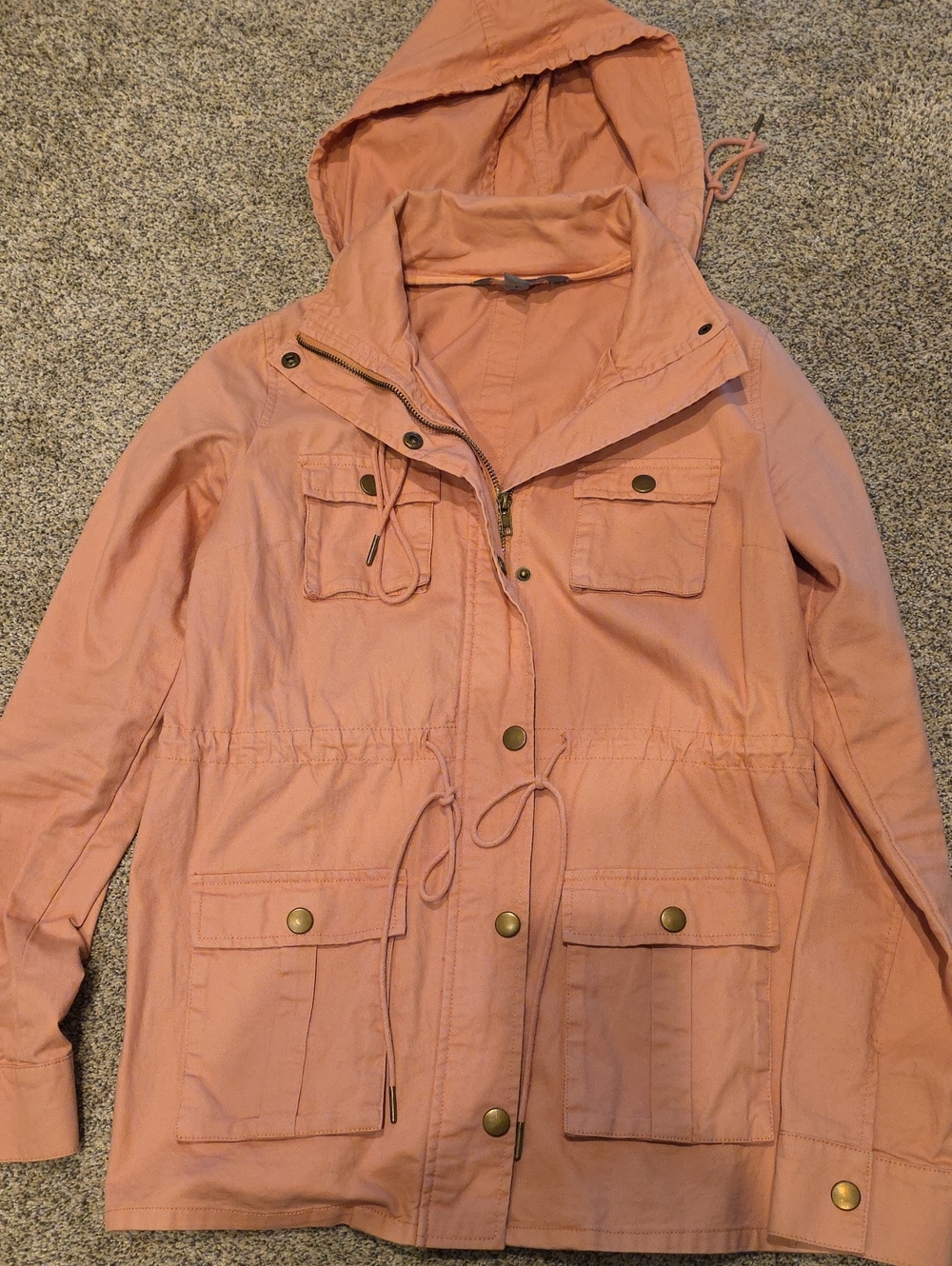 Market & Spruce Dusty Pink Hooded Utility Jacket